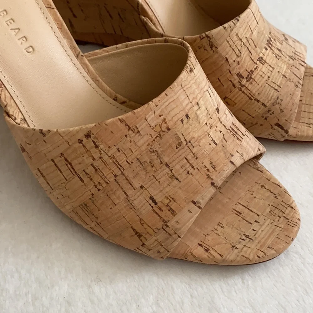 Veronica Beard | Dali Cork Slip On Wedge Heel Sandal Natural/Tan (9) - Picture 3 of 14